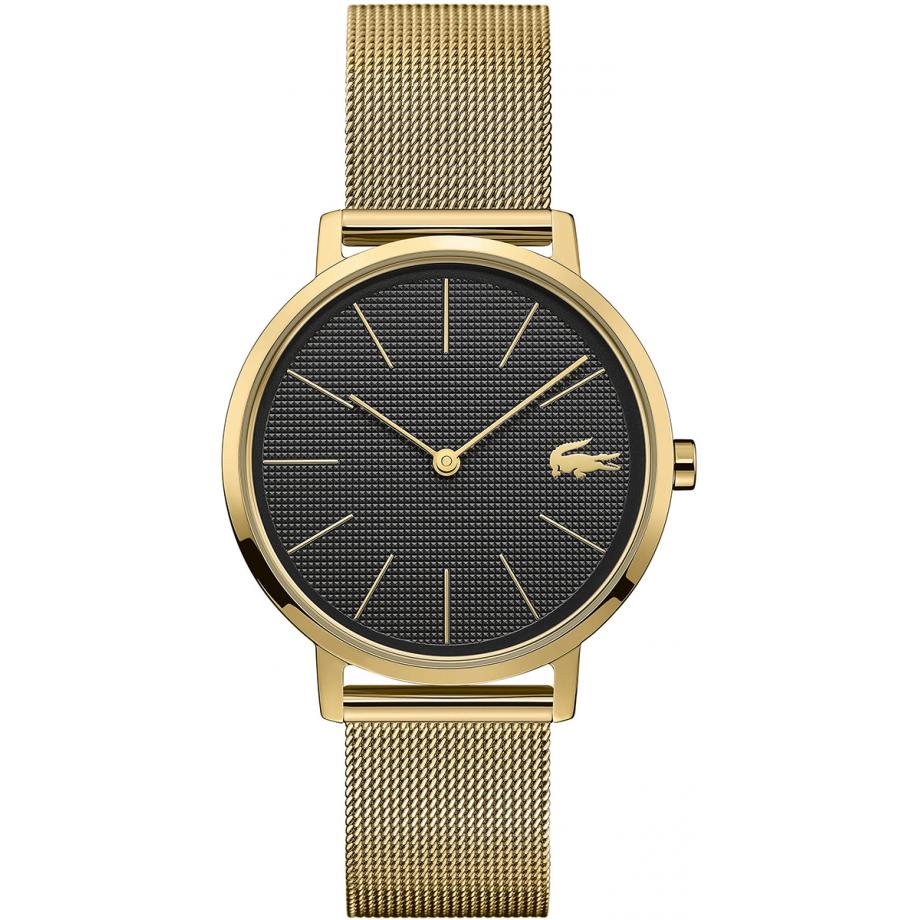 black and gold lacoste watch